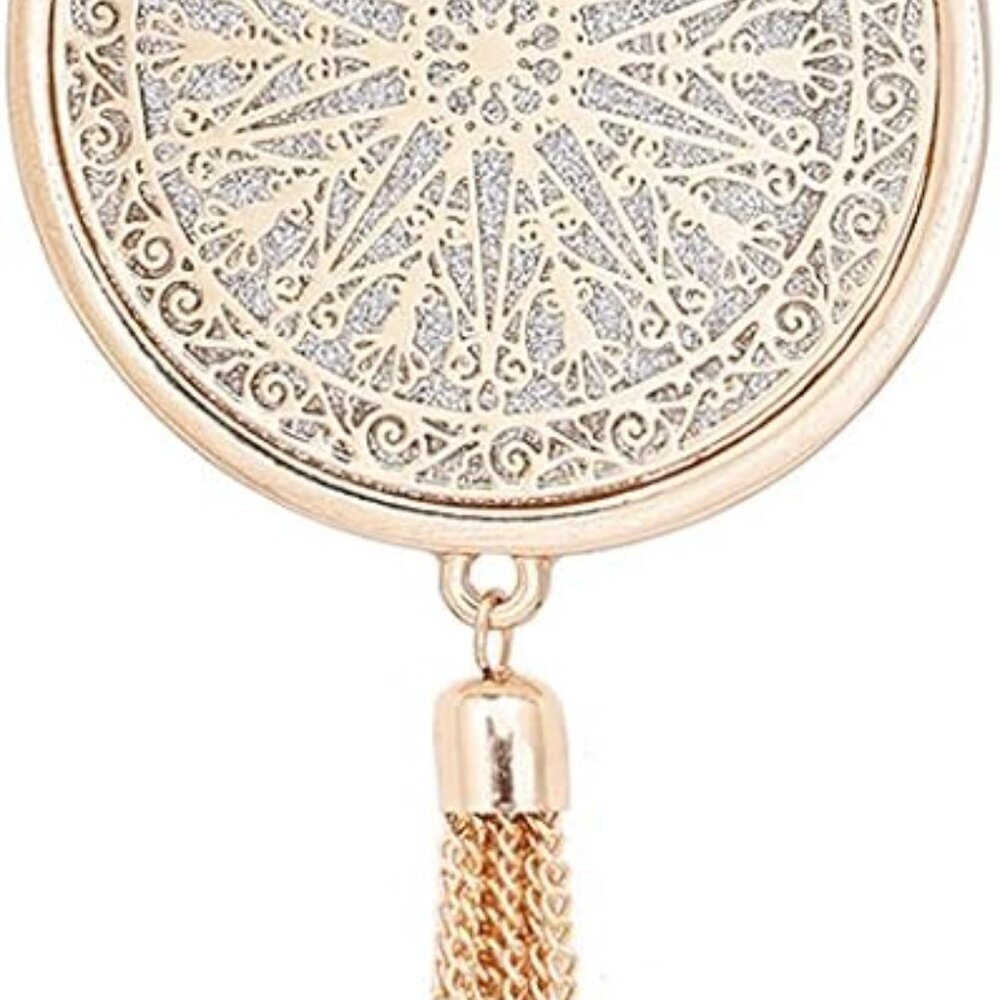 Long Necklaces For Woman Disk Circle Pendant Necklaces Tassel Fringe Necklace Se